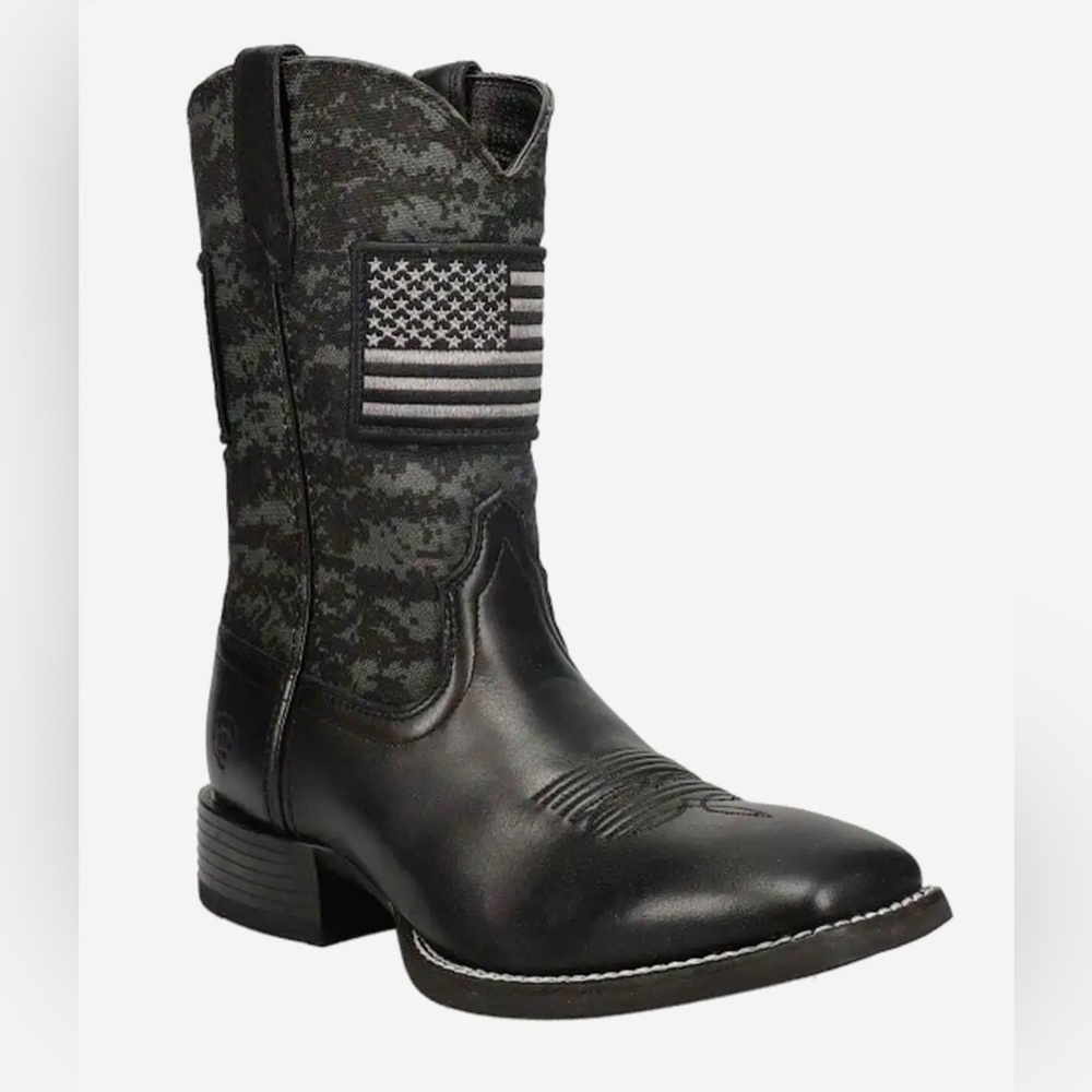 NEW ARIAT Men’s Black Patriot Western Boots 10D